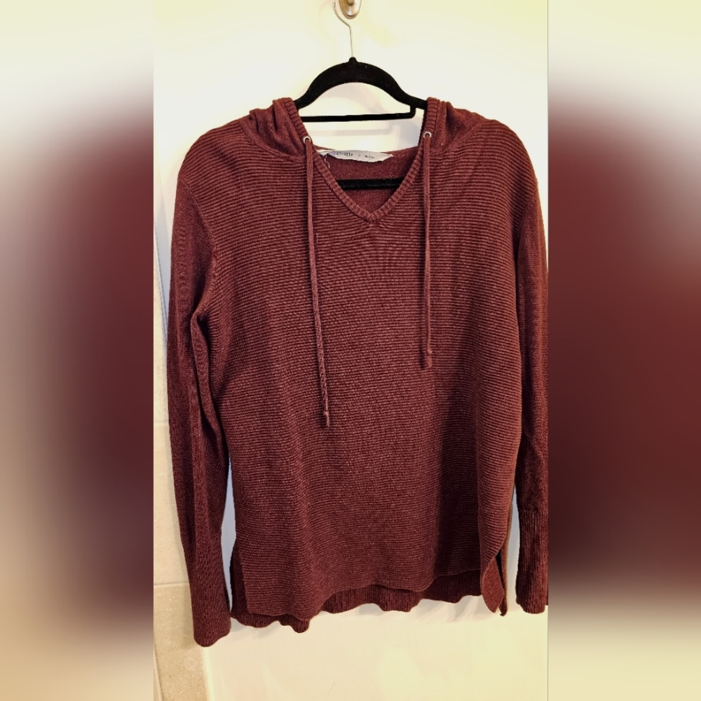 Womens Athleta ribbed hooded sweatshirt